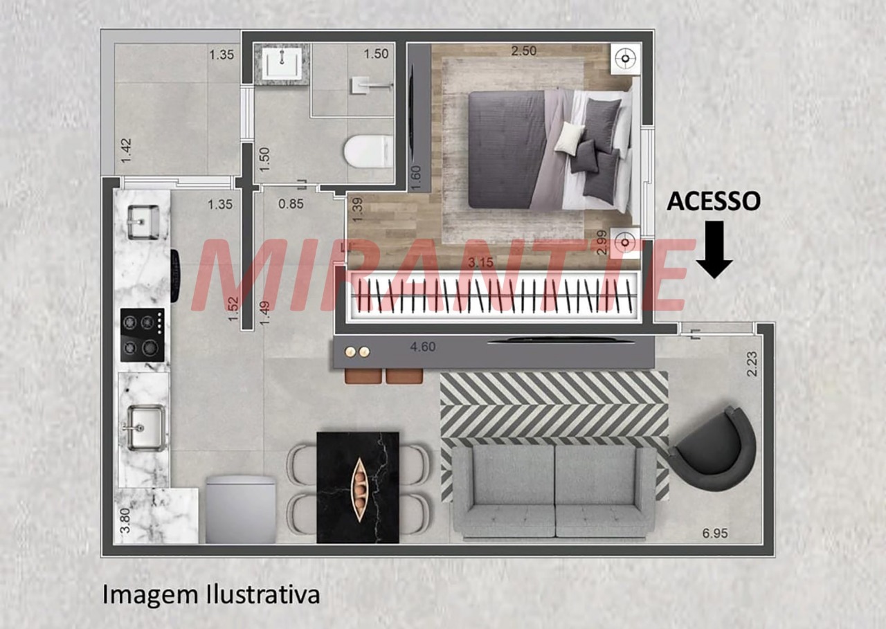 Apartamento de 45m² com 1 quartos em Tucuruvi