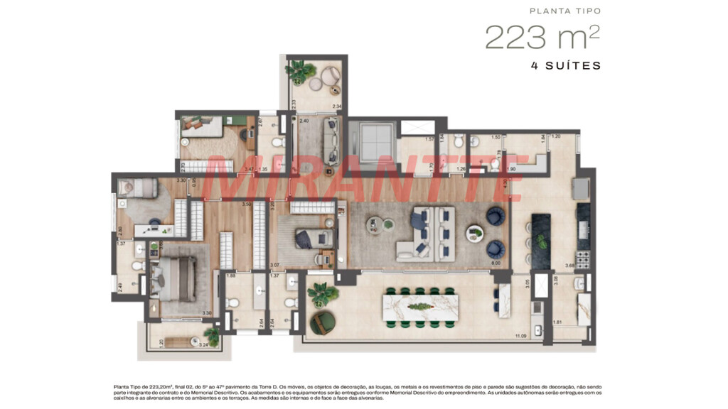 Apartamento de 184m² com 4 quartos em Santo Amaro
