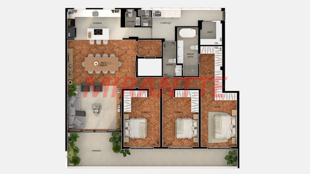 Apartamento de 202m² com 3 quartos em Higienópolis