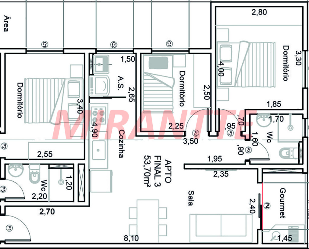 Apartamento de 53m² com 2 quartos em Tucuruvi