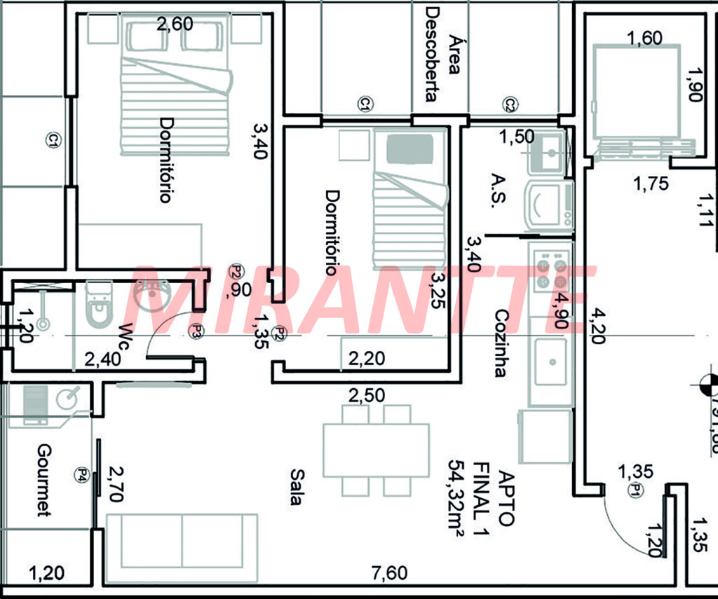 Apartamento de 54m² com 2 quartos em Tucuruvi