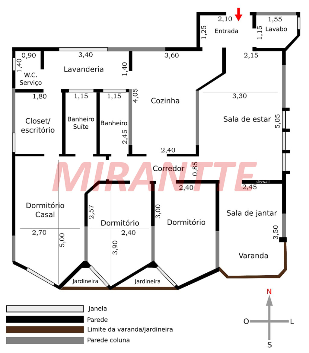 Apartamento de 97m² com 3 quartos em Lapa