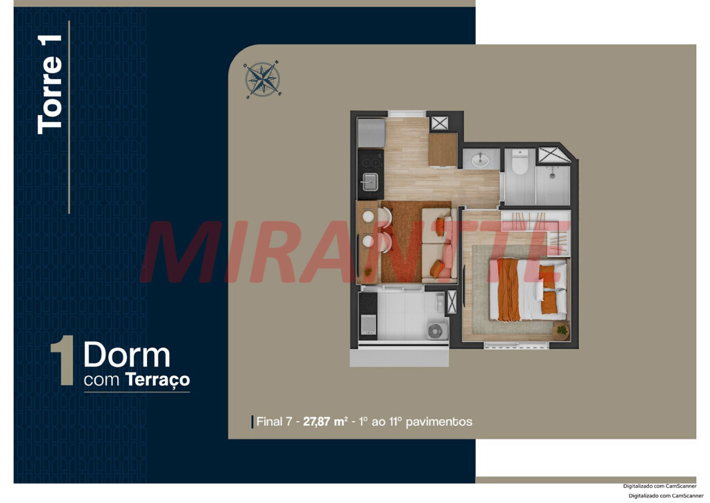 Apartamento de 37m² com 1 quartos em Jardim São Paulo