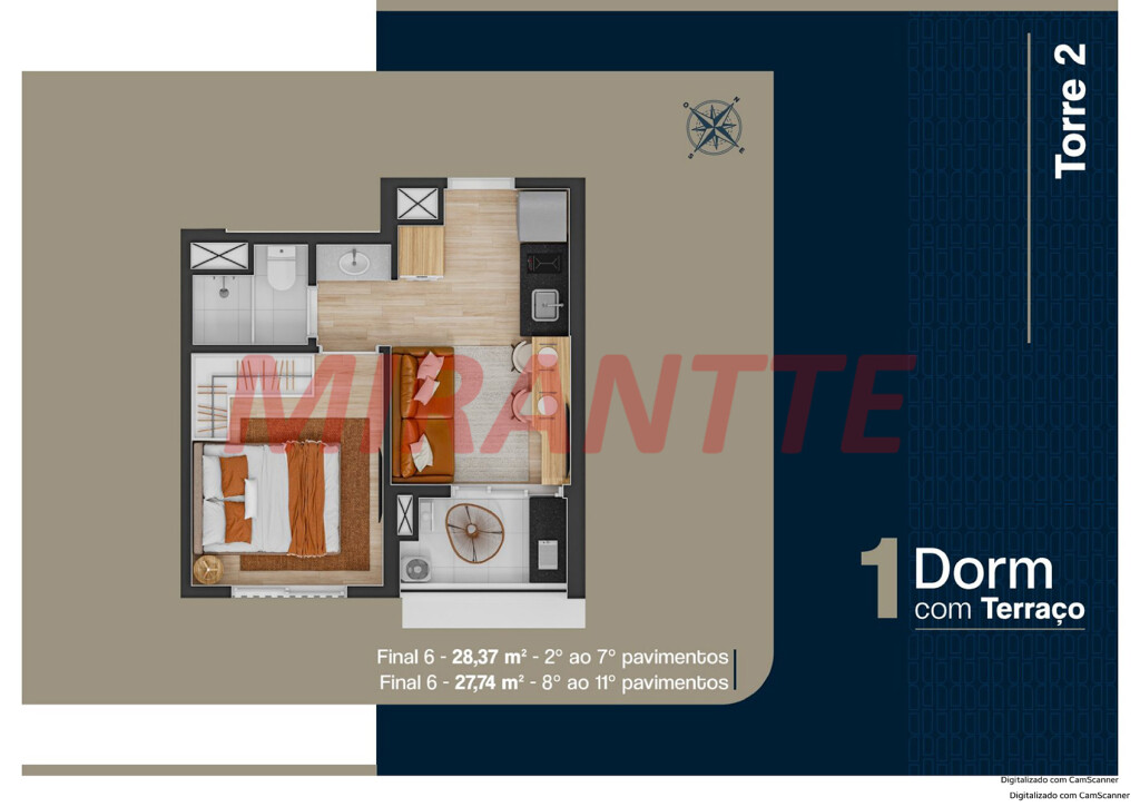 Apartamento de 54m² com 2 quartos em Jardim São Paulo