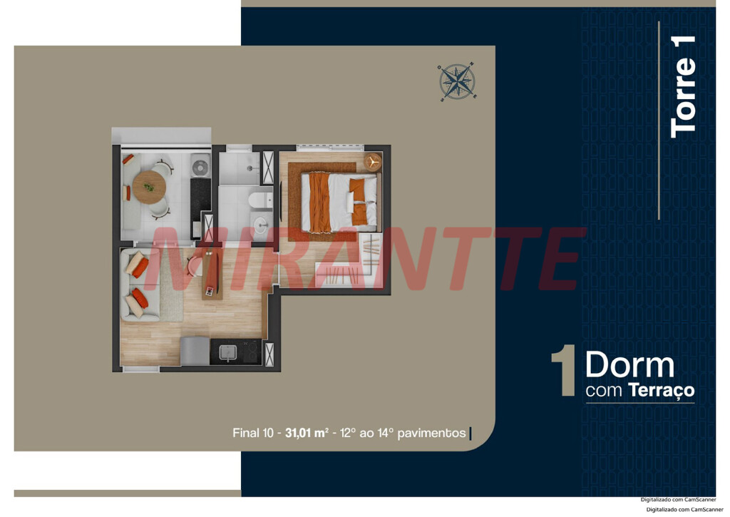 Apartamento de 54m² com 2 quartos em Jardim São Paulo