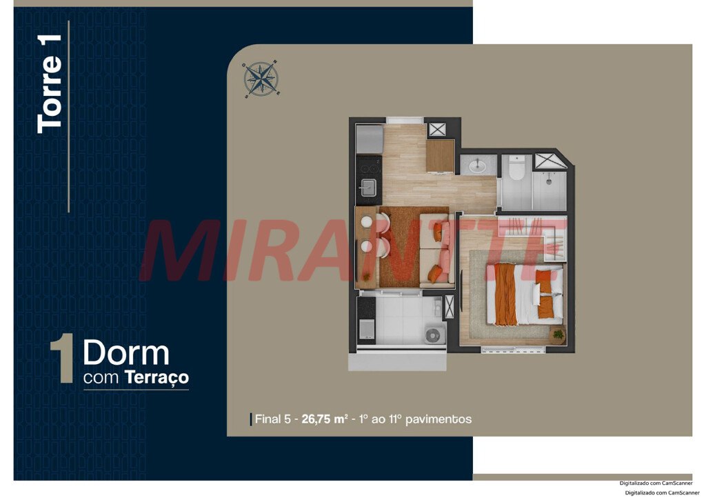 Apartamento de 54m² com 2 quartos em Jardim São Paulo