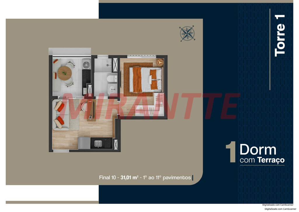 Apartamento de 74m² com 2 quartos em Jardim São Paulo