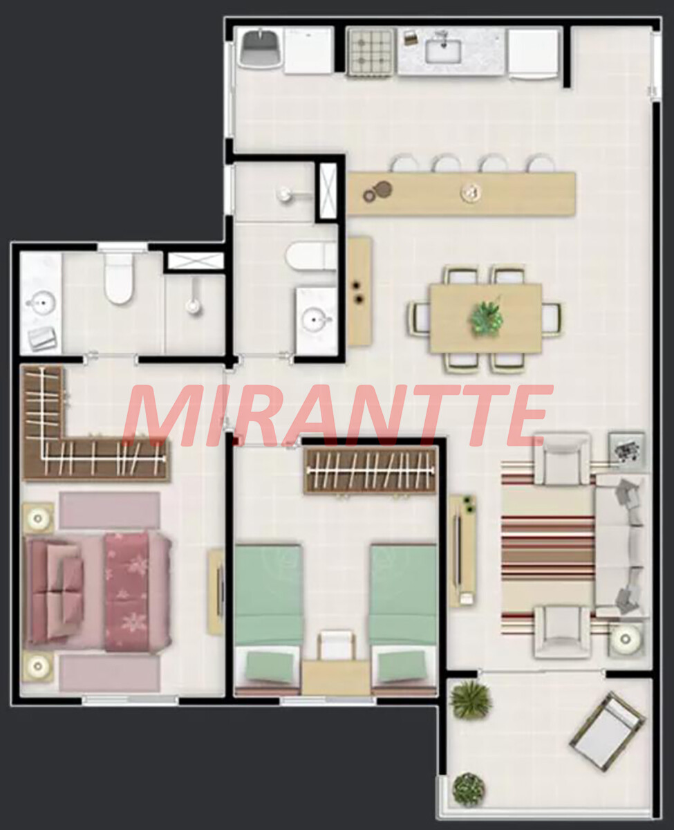 Apartamento de 70m² com 2 quartos em Jardim São Vicente